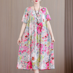 1107 Women's summer cotton dress, plus size, loose fit, suitable for young women, loungewear, nightgown, can be worn outside. Item number 8861 - Image 7