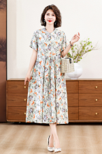 1102 Women's Silk Dress 2026 Summer New Style Outerwear Cotton Loose Artificial Cotton Dress Seria.l number 062128 - Image 9