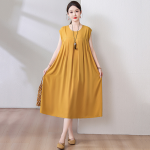 1023 New Summer Cotton Dress for Women, Long, Plus Size, Loose Fit, Item No. M0713 - Image 12