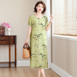 1012 Floral print cotton dress, summer style, cotton pajamas, suitable for women aged 40-50, over-the-knee, synthetic cotton nightgown, item number AS5293 - Image 4