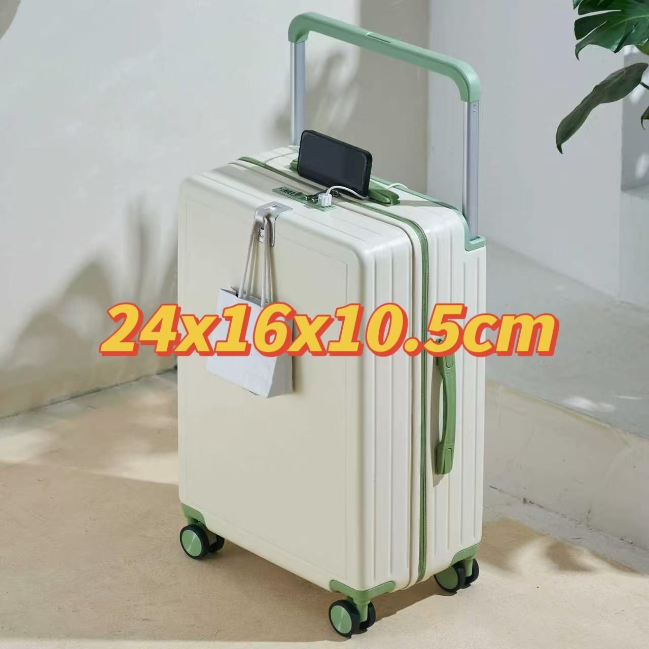 2c8a85b331355bc4868211f3c3f7bbb3 1105 New wide-handle carry-on women's suitcase, lightweight, multi-functional travel suitcase, large capacity, item number 9114. - Image 1