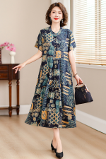 1102 Women's Silk Dress 2026 Summer New Style Outerwear Cotton Loose Artificial Cotton Dress Seria.l number 062128 - Image 5
