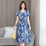 1013 New style cotton dress for women, slim fit, plus size, elegant summer dress for mothers. Item number 6168 - Image 3
