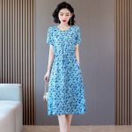 1009 New stylish and chic cotton dress for young women, summer floral print, slimming, made of synthetic cotton, suitable for outerwear, item number 5293 - Image 5