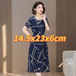1108 Women's Summer Floral Cotton Dress, 2026 New Style, Mid-Length, Loose Fit, Short Sleeve, Artificial Cotton Dress, Slimming Design, Item Number AS1117