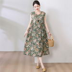 1023 New Summer Cotton Dress for Women, Long, Plus Size, Loose Fit, Item No. M0713 - Image 5
