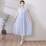 1023 New Summer Cotton Dress for Women, Long, Plus Size, Loose Fit, Item No. M0713 - Image 14