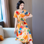 1009 New stylish and chic cotton dress for young women, summer floral print, slimming, made of synthetic cotton, suitable for outerwear, item number 5293 - Image 6