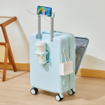1017 New front-opening carry-on suitcase, trolley case, multi-functional, large-capacity, combination lock case, sturdy and durable. Item No. 0234 - Image 6