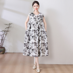 1023 New Summer Cotton Dress for Women, Long, Plus Size, Loose Fit, Item No. M0713 - Image 4