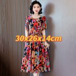 1009 New stylish and chic cotton dress for young women, summer floral print, slimming, made of synthetic cotton, suitable for outerwear, item number 5293