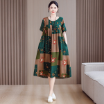1107 Women's summer cotton dress, plus size, loose fit, suitable for young women, loungewear, nightgown, can be worn outside. Item number 8861 - Image 4