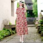 1024 New Summer Style Cotton Linen Dress with Pockets, Plus Size, Loose Fit, Over-the-Knee, Cotton Silk Long Dress, Item No. M2264 - Image 7