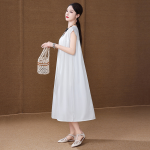 1023 New Summer Cotton Dress for Women, Long, Plus Size, Loose Fit, Item No. M0713 - Image 13