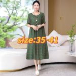 1107 Women's summer cotton dress, plus size, loose fit, suitable for young women, loungewear, nightgown, can be worn outside. Item number 8861