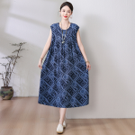 1023 New Summer Cotton Dress for Women, Long, Plus Size, Loose Fit, Item No. M0713 - Image 7