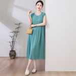 1023 New Summer Cotton Dress for Women, Long, Plus Size, Loose Fit, Item No. M0713 - Image 11