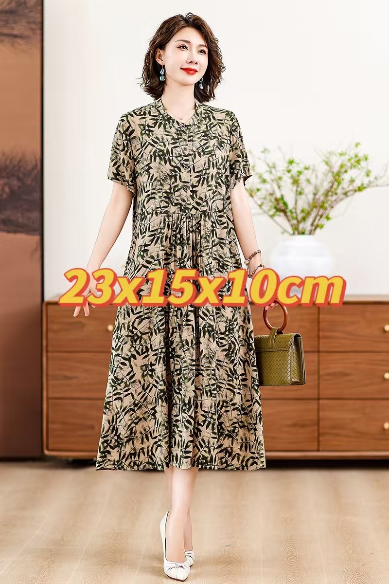 ed0efe5cc4582062fb9e0776d701637e 1102 Women's Silk Dress 2026 Summer New Style Outerwear Cotton Loose Artificial Cotton Dress Seria.l number 062128 - Image 1