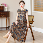 1103 New summer cotton dress for middle-aged and elderly mothers, long, plus size, loose fit, item number M27951 - Image 3