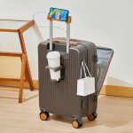 1017 New front-opening carry-on suitcase, trolley case, multi-functional, large-capacity, combination lock case, sturdy and durable. Item No. 0234 - Image 3
